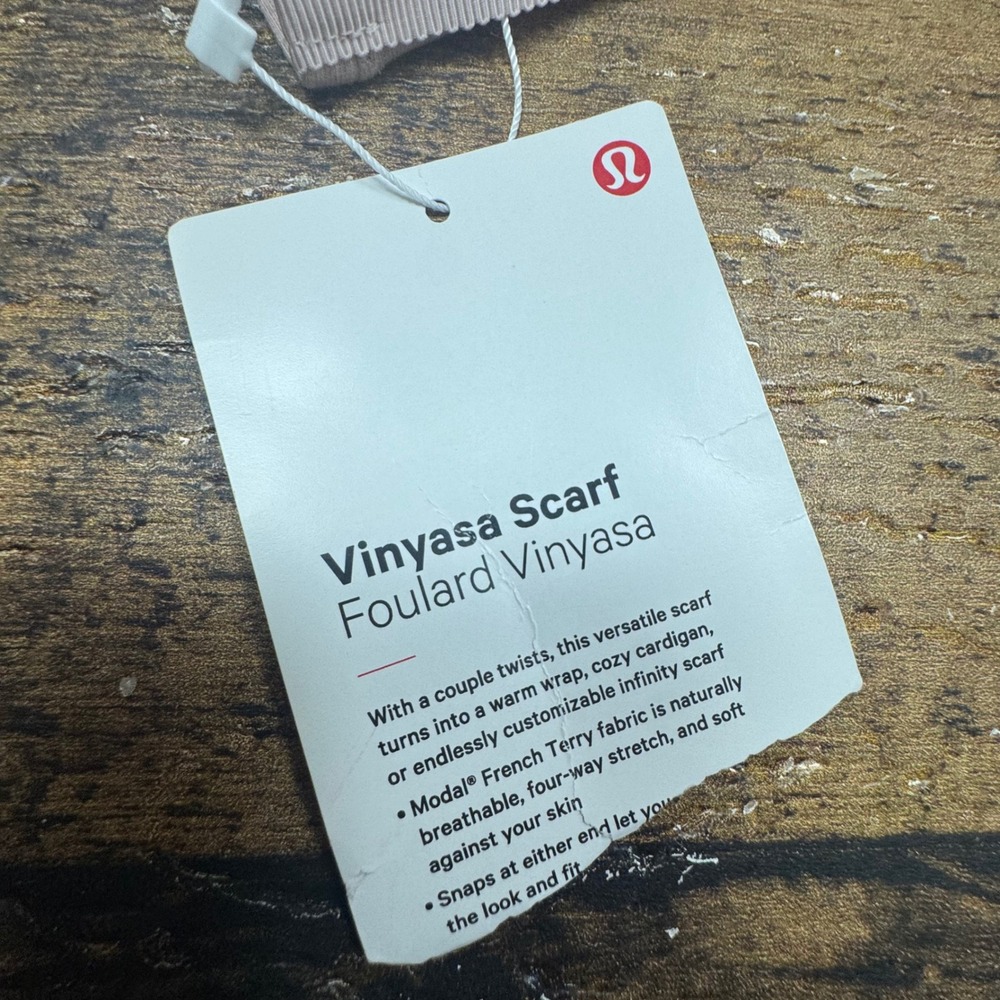Lululemon Vinyasa Scarf Foulard Modal French‎ Terry Blush Pink - Picture 2 of 4